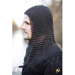 Alaric Chainmail Coif - Epic Black