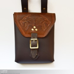 Corym Wolf A6 Leather Pouch - Brown