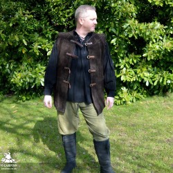 Garen Leather Vest - Short - Brown