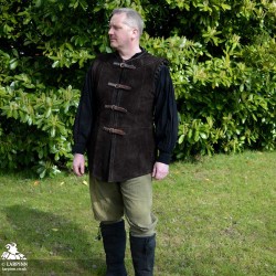 Garen Leather Vest - Short - Brown