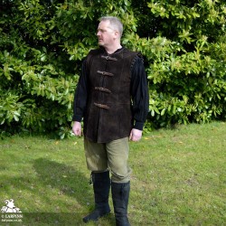 Garen Leather Vest - Short - Brown