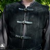 Garen Leather Vest - Long - Black