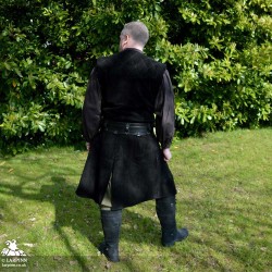 Garen Leather Vest - Long - Black