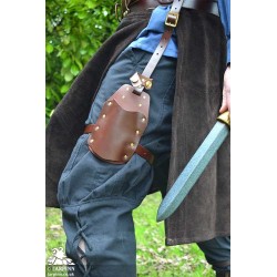 Earl Dagger Leg Scabbard - Brown - With Handle Popper