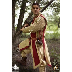 War Tabard - Dark Red & Beige