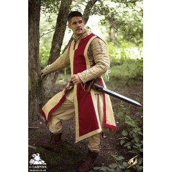 War Tabard - Dark Red & Beige
