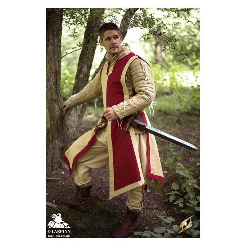 War Tabard - Dark Red / Beige - Coat of Arms Tabard - Medieval LARP Costume