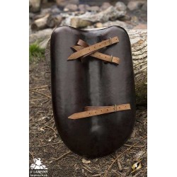 Leather Buckler - 18IN X 11IN - LARP