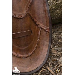 Leather Buckler - 18IN X 11IN - LARP