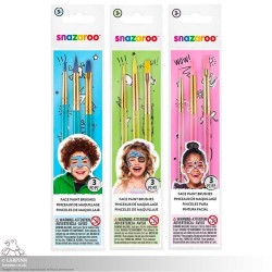 Snazaroo Makeup Brush Set - x3 Face Paint Brushes
