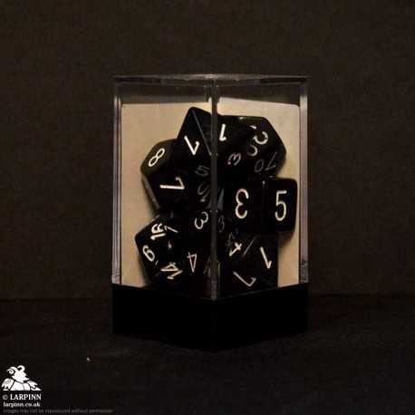 Polyhedral 7 Dice Set - Black/White