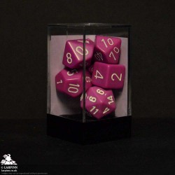 Dice Block - 7 Opaque Light Purple/White - Polyhedral Die Set