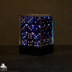 Dice Block - 36 Scarab Royal Blue/Gold - Six Sided D6