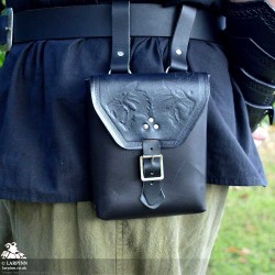 Corym Wolf A6 Leather Pouch - Black