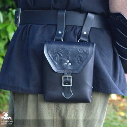 Corym Wolf A6 Leather Pouch - Black