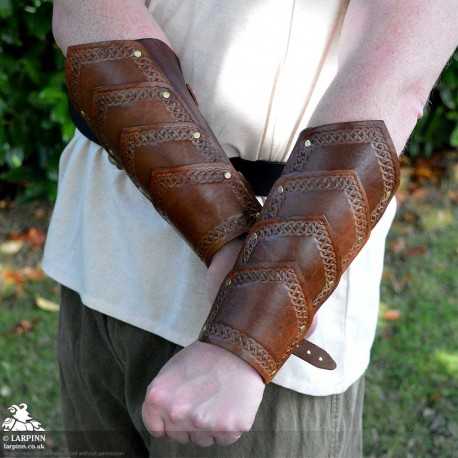 Thordak Bracers - Celtic Edge - Brown
