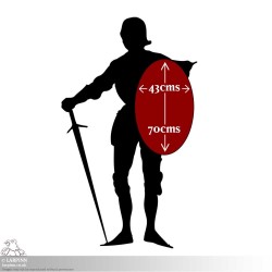 Elliptical Shield - Red - 28IN x 18IN - LARP