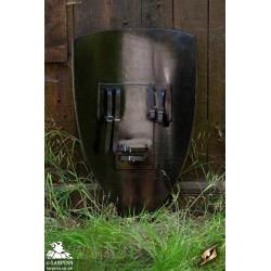 Crusader Shield - Wood/White - 36IN x 24IN - LARP