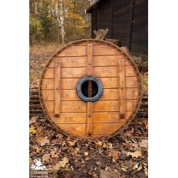 Thegn Saxon Shield - Wood/White - 32IN - LARP