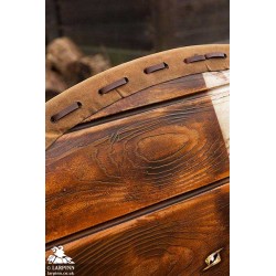 Thegn Saxon Shield - Wood/White - 28IN - LARP