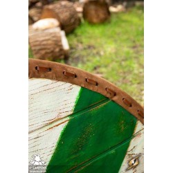 Thegn Saxon Shield - Green Stripe - 32IN - LARP