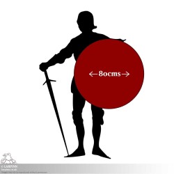 Thegn Saxon Shield - Green Stripe - 32IN - LARP