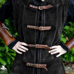 Garen Leather Vest - Short - Brown