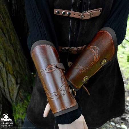 Celtic Thorn Bracers - Brown