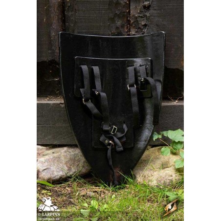 Crusader Shield - Wood/Steel - 28IN x 20IN - LARP - Tower Shield - Knight