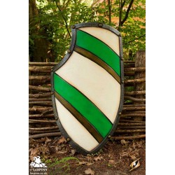 Knight's Shield - Green & White - 32IN x 21IN - LARP