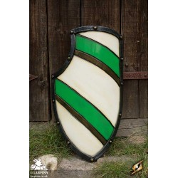 Knight's Shield - Green & White - 32IN x 21IN - LARP
