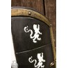 Lion Knight Shield - White & Gold - 32IN x 20IN - LARP