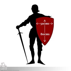 Lion Knight Shield - White & Gold - 32IN x 20IN - LARP