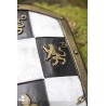 Checkered Knight Shield - White & Gold - 32IN x 20IN - LARP