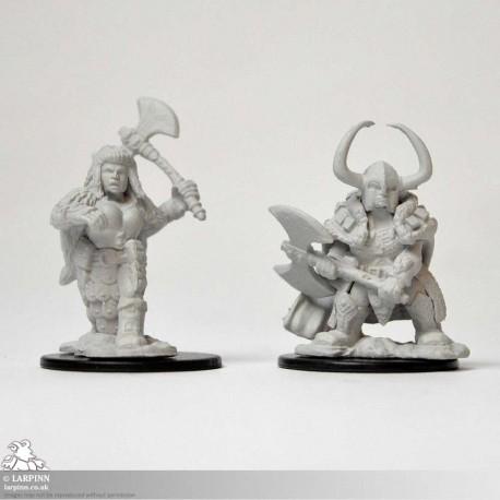 Nolzurs Marvelous Unpainted Minis - Female Dwarf Barbarians