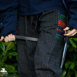 Earl Dagger Leg Scabbard - Black - with Handle Popper