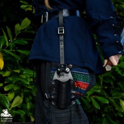 Earl Dagger Leg Scabbard - Black - with Handle Popper