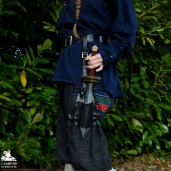 Earl Dagger Leg Scabbard - Black - with Handle Popper