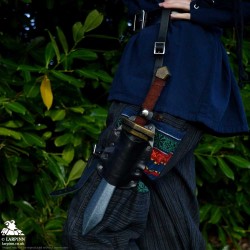 Earl Dagger Leg Scabbard - Black - with Handle Popper