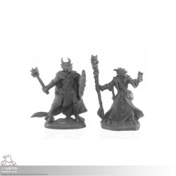Dragonfolk Wizard & Cleric - Reaper Bones Black 44144