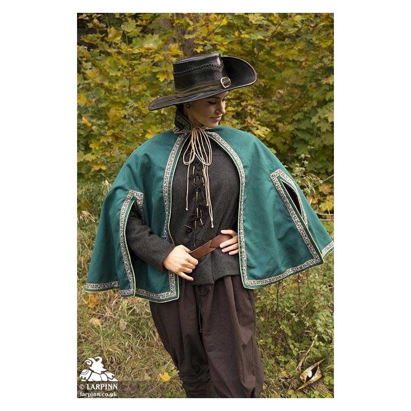 Aramis Cape - Azure Green - Muskateer - LARP, Cosplay & Theatre Costume