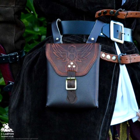 Corym Hootie A6 Leather Pouch - Brown