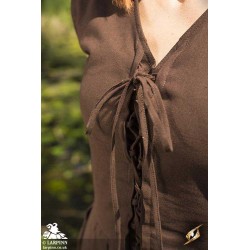 Peasant Dress - Dark Brown