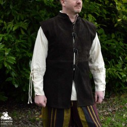 Othello Leather Vest - Brown