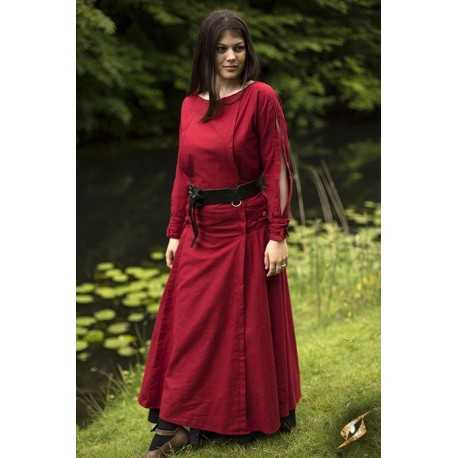 Priestess Dress - Dark Red - Women's LARP Costume - Fitted Dress