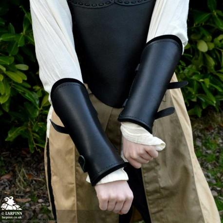 Black Bracers - Single Layer with Straps