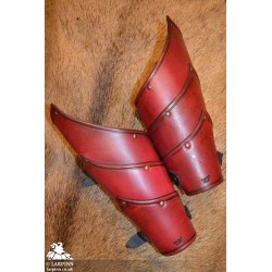 Alistair Leather Arm Bracers - Red