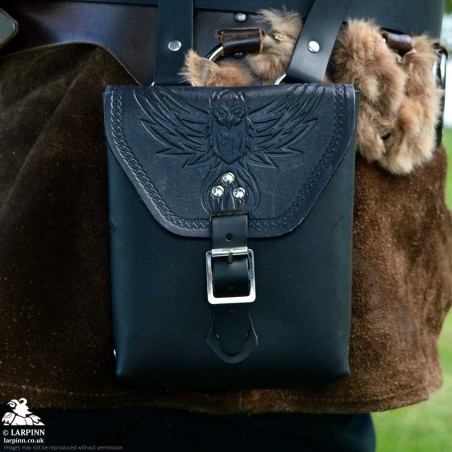 Corym Hootie A6 Leather Pouch - Black