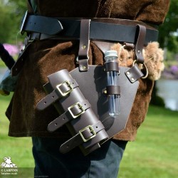 Yanif Scabbard - Sword & Potion Holder - Brown