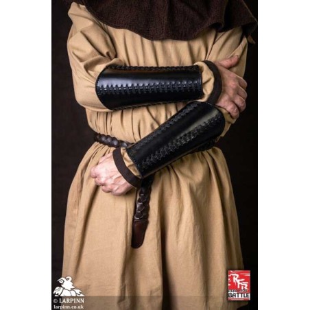 Squire Bracers - Faux Leather - Black